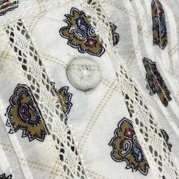 NEW VERONICA BEARD Lollie Paisley Button-Down Blouse – White Dove/Multi – S - Picture 4 of 12